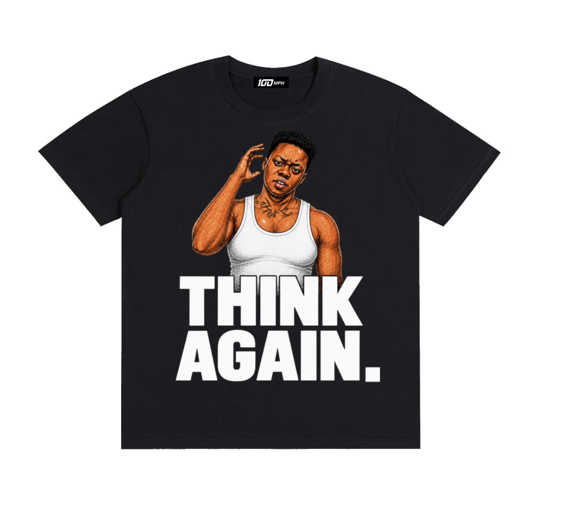 Think Again Black T-shirt — front