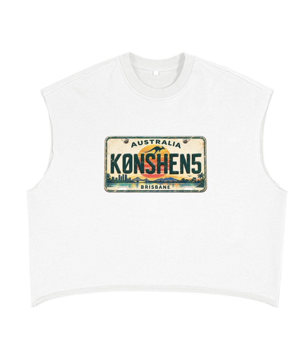 Brisbane Plate Sleeveless T-shirt — front
